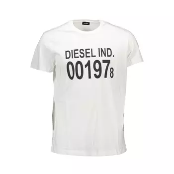 Белая хлопковая мужская футболка Diesel