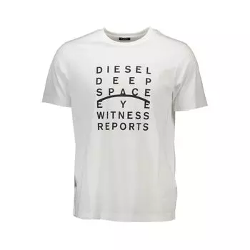 Белая хлопковая мужская футболка Diesel