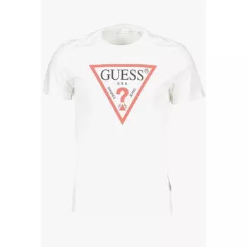 Белая хлопковая мужская футболка Guess Shoes