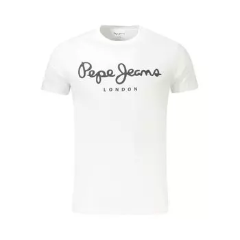 Белая хлопковая мужская футболка Pepe Jeans, белый