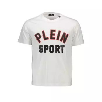 Белая хлопковая мужская футболка Plein Sport