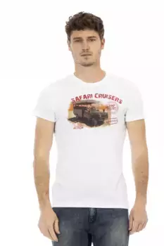 Белая хлопковая мужская футболка Trussardi