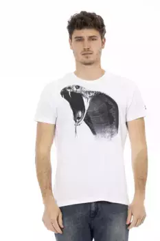Белая хлопковая мужская футболка Trussardi