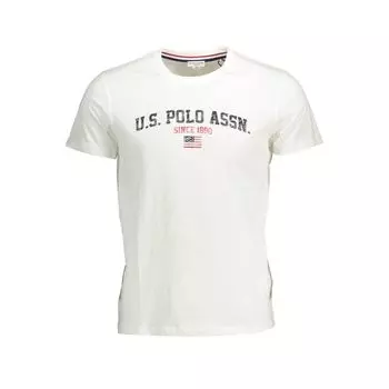 Белая хлопковая мужская футболка U.S. Polo Assn.