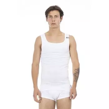 Белая хлопковая мужская майка Bikkembergs