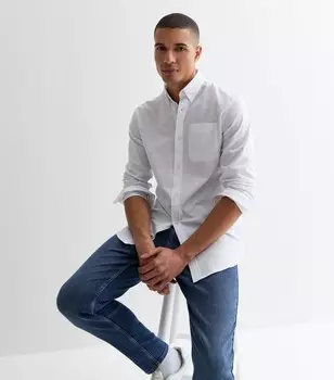 Белая хлопковая оксфордская рубашка Jack & Jones Jack & Jones, белый