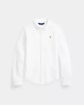 Белая хлопковая рубашка для девочки Polo Ralph Lauren