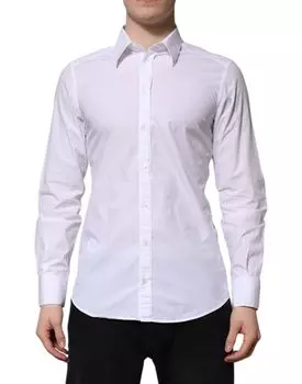 Белая хлопковая рубашка GOLD с длинными рукавами Dolce & Gabbana, White