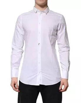 Белая хлопковая рубашка GOLD с длинными рукавами Dolce & Gabbana, White