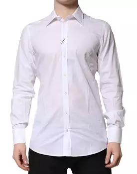 Белая хлопковая рубашка GOLD с длинными рукавами Dolce & Gabbana, White