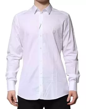 Белая хлопковая рубашка GOLD с длинными рукавами Dolce & Gabbana, White