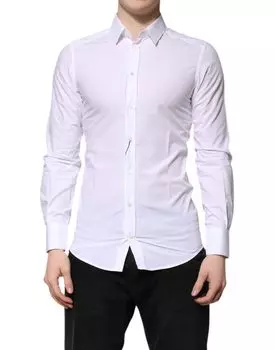 Белая хлопковая рубашка GOLD с длинными рукавами Dolce & Gabbana, White