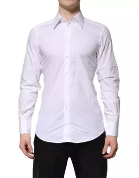 Белая хлопковая рубашка GOLD с длинными рукавами Dolce & Gabbana, White