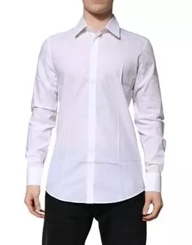 Белая хлопковая рубашка GOLD с длинными рукавами Dolce & Gabbana, White