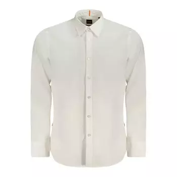 Белая хлопковая рубашка Hugo Boss