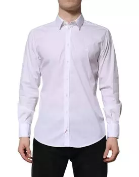Белая хлопковая рубашка MARTINI с длинным рукавом Dolce & Gabbana, White