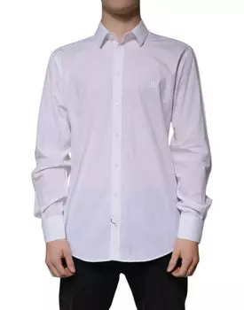 Белая хлопковая рубашка-платье MARTINI Slim Fit Dolce & Gabbana
