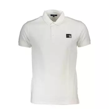 Белая хлопковая рубашка-поло cavalli CLASS, белый