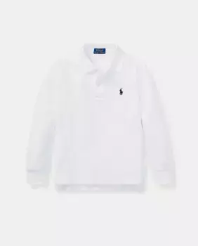 Белая хлопковая рубашка-поло для мальчика Polo Ralph Lauren, белый