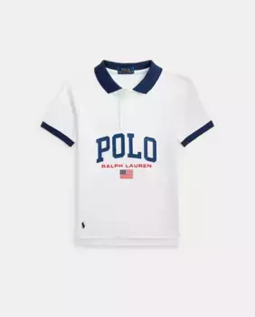 Белая хлопковая рубашка-поло для мальчика Polo Ralph Lauren, белый