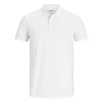 Белая хлопковая рубашка поло Jack & Jones