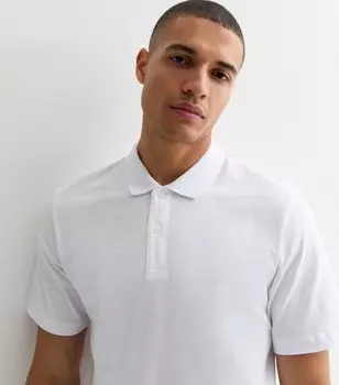 Белая хлопковая рубашка-поло Jack & Jones Jack & Jones, белый