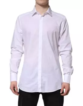 Белая хлопковая рубашка с длинными рукавами GOLD Dolce & Gabbana, White
