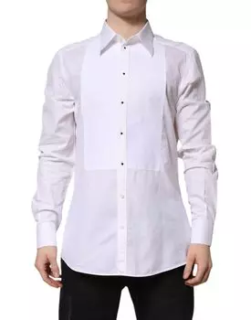 Белая хлопковая рубашка с длинными рукавами GOLD Dolce & Gabbana, White