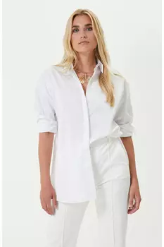 Белая хлопковая рубашка с окном на спине Network, белый