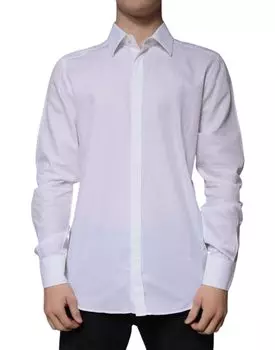 Белая хлопковая рубашка Slim Fit Formal GOLD Dolce & Gabbana
