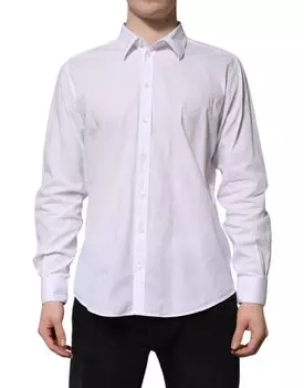 Белая хлопковая рубашка STAFF с длинными рукавами Dolce & Gabbana, White
