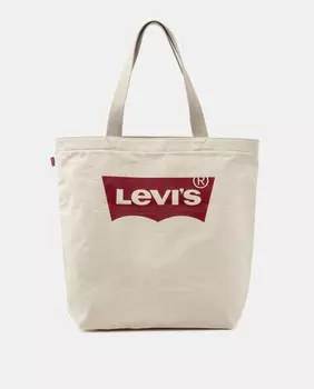 Белая хлопковая сумка-тоут с брендовыми деталями Levi's, белый