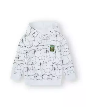 Белая хлопковая толстовка для мальчика с капюшоном Canada House, белый