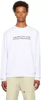 Белая хлопковая толстовка Moncler