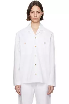 Белая хлопковая верхняя рубашка CDLP