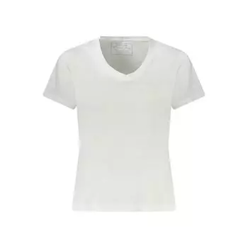 Белая хлопковая женская футболка Guess Shoes