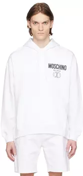 Белая худи с принтом Moschino