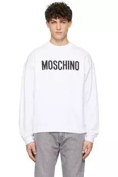 Белая институциональная толстовка «Moschino»