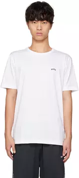 Белая изогнутая футболка BOSS