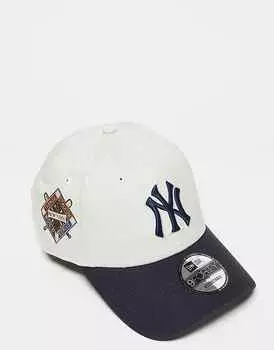 Белая кепка New Era NY Yankees 9Forty с контрастной отделкой