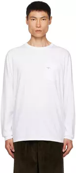 Белая классическая футболка Noah с длинным рукавом