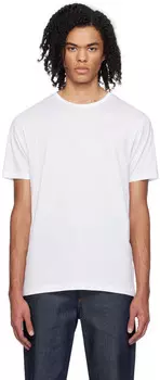 Белая классическая футболка Sunspel