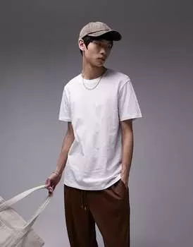 Белая классическая футболка Topman