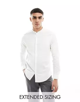 Белая классическая рубашка с горловиной на воротнике ASOS DESIGN