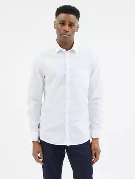 Белая классическая рубашка узкого кроя с длинным рукавом George., белый