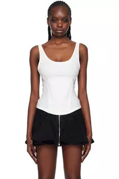 Белая корсетная майка Mugler