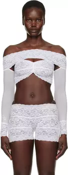 Белая кружевная футболка Davina Poster Girl