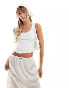 Белая кружевная майка Miss Selfridge