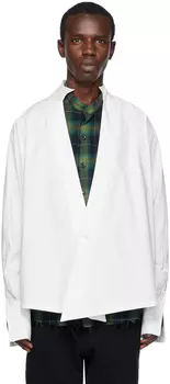 Белая крылатая рубашка Greg Lauren