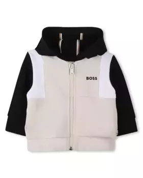 Белая куртка для мальчика с длинными рукавами BOSS Kidswear, белый